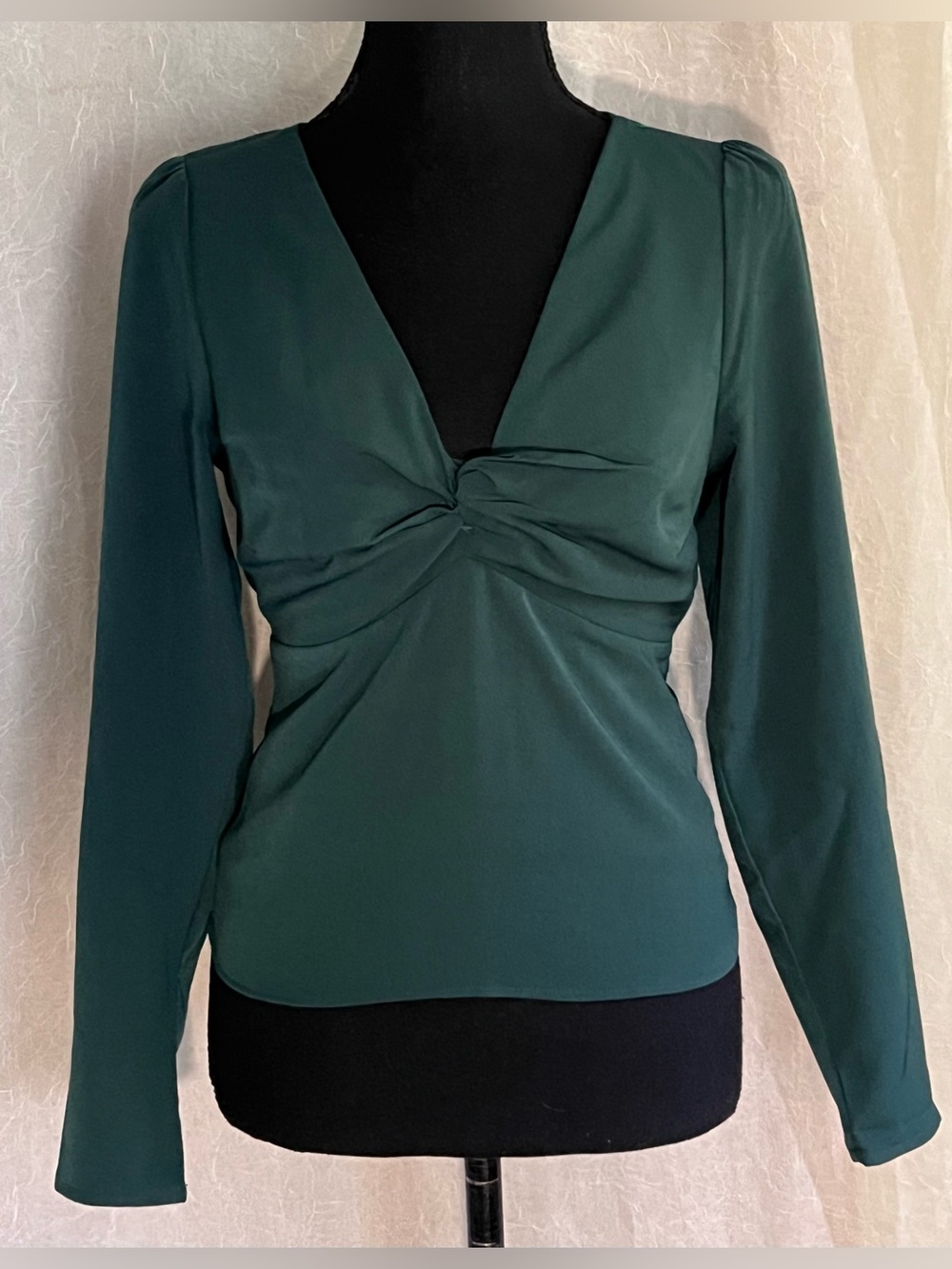 Abercrombie & Fitch Emerald Twist-Front Long Sleeve Top
